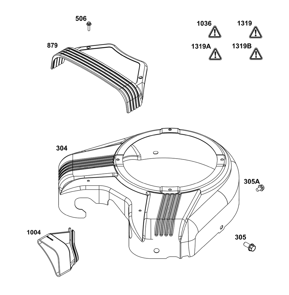 Blower Housing Group Diagram and Parts List for 305772-0154-G1 200000 - 399999 Briggs and Stratton Engine